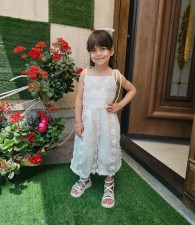 Kids Girl Sling Lace Solid Jumpsuit GYAY-8130