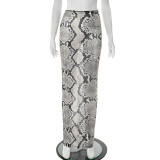 Print Mesh Tight Long Skirt GDSF-D25SK221