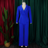 Plus Size Solid Color Long Sleeve Two Piece Pants Set GATE-D549
