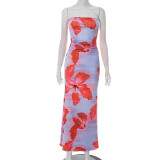 Sexy Wrap Chest Print Slim Maxi Dress GDSF-D25DS214