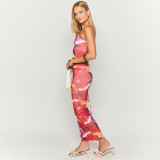 Sexy Wrap Chest Print Slim Maxi Dress GDSF-D25DS214