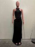 Sleeveless Patchwork Hollow Out Maxi Dress ORY-5271