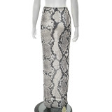 Print Mesh Tight Long Skirt GDSF-D25SK221