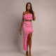 Sexy Sling Vest And Ruffles Irregular Skirt Suit CYA-901880