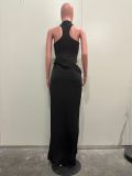 Sleeveless Patchwork Hollow Out Maxi Dress ORY-5271