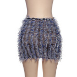 Color Block Tassel Tight Skirts GZJQ-K25J65344