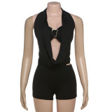 Tie Up Halterneck Romper Wrap Chest 2 Piece Set GZJQ-K25S73030