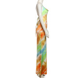 Sexy Print Sling Backless Maxi Dress GZJQ-K25D72989