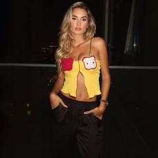 Sleeveless Embroidered Slim Crop Top GZJQ-K25B71825