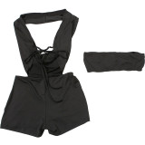 Tie Up Halterneck Romper Wrap Chest 2 Piece Set GZJQ-K25S73030