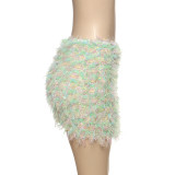 Color Block Tassel Tight Skirts GZJQ-K25J65344