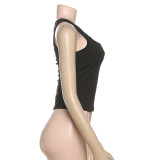 Sleeveless Pullover Hollow Out Tops GZJQ-K25L71348