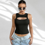 Sleeveless Pullover Hollow Out Tops GZJQ-K25L71348