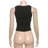 Sleeveless Pullover Hollow Out Tops GZJQ-K25L71348