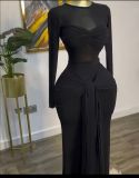 Solid Color Long Sleeve Bodycon Dress GXIN-S-8794