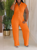 Sleeveless Lapel Straight Jumpsuit AIL-323