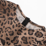 Leopard Print Long Sleeve Mesh Jumpsuit MXBF-J25JP097