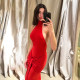 Sleeveless Backless Tie Up Maxi Dress GXIN-S-8617