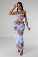 Bib Neck Wrap Backless Long Skirts 3 Piece Set GXIN-S-8666