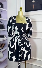 U-neck single-breasted Tie Up Midi Dress GXIN-S-8823