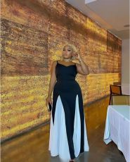 Sling Color Block Loose Maxi Dress GXIN-S-8750