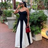 Sling Color Block Loose Maxi Dress GXIN-S-8750