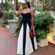 Sling Color Block Loose Maxi Dress GXIN-S-8750