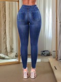 Fashion Wash Holes Pencil Jeans GXJF-236019