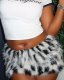 Furry Color Block Sexy Half-body Skirt GXIN-S-8848