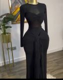 Solid Color Long Sleeve Bodycon Dress GXIN-S-8794
