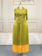 Patchwork Contrast Color Long Sleeve Maxi Dress GZRF-250323