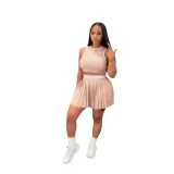 Sleeveless Tank Top Pleated Skirt 2 Piece Set SFY-2806