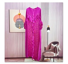 Print Loose Long Sleeve Maxi Dress GZRF-982