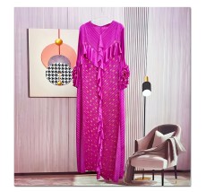 Print Loose Long Sleeve Maxi Dress GZRF-982