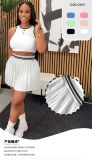 Sleeveless Tank Top Pleated Skirt 2 Piece Set SFY-2806