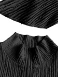 Solid Color Zipper Top Ruffles Skirt 2 Piece Set SFY-2809