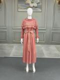Solid Color Long Sleeved Pleated Dress GZRF-77091
