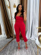 Solid Color Halterneck Pants Suit QYMF-3078