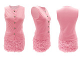 Sleeveless Solid Color Two Piece Skirts Set QYMF-3083