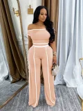 Sleeveless Patchwork Two Piece Pants Set QYMF-3079