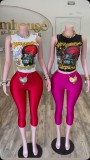 Pre Order: About 7 work days shipping Cartoon Printed T-shirt Suit YUEM-300704