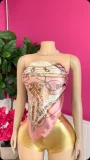Pre Order: About 7 work days shipping Tube Top Sling Print Pants Suit YUEM-300701