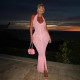 Solid Color Mesh Knits Beach Dress DLSF-W25D65483