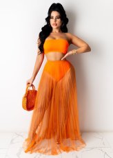 Solid Mesh See Though Beach Skirt OSM-4341