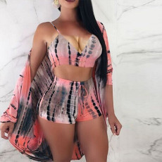 Sexy Printed +Poncho 3 Piece Set BN-9089