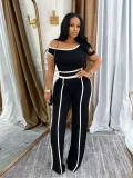 Sleeveless Patchwork Two Piece Pants Set QYMF-3079