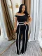 Sleeveless Patchwork Two Piece Pants Set QYMF-3079