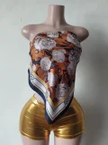 Pre Order: About 7 work days shipping Tube Top Sling Print Pants Suit YUEM-300701
