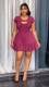 Hollow Out Ruffles Solid Mini Dress GMSF-9269