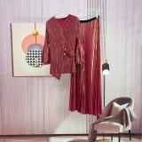 Fashion Press Pleated Petal Sleeve Pants Suit GZRF-HY-688